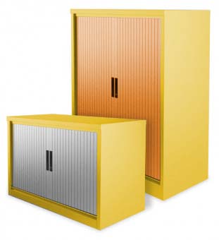 Silverline Sunshine Yellow Tambour Door Storage Cupboard 1016mm High