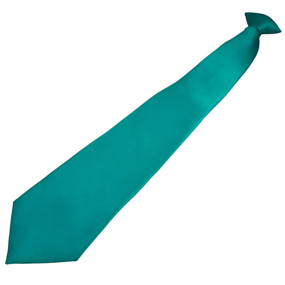 Plain Turquoise Clip On Tie