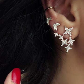 Rhinestone Arrows Stars Earrings