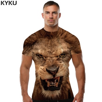 KYKU Brand 3d T-shirt Animal Lion Shirt Camiseta 3d T Shirt Men Funny T Shirts Mens Clothing Casual Fitness TeeTop Tiger Tshirt