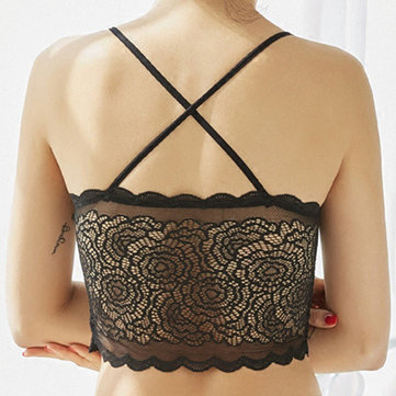 Lace Crisscross Back Deep Plunge Bras