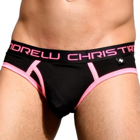 Andrew Christian Almost Naked Fly Tagless Brief - Black M