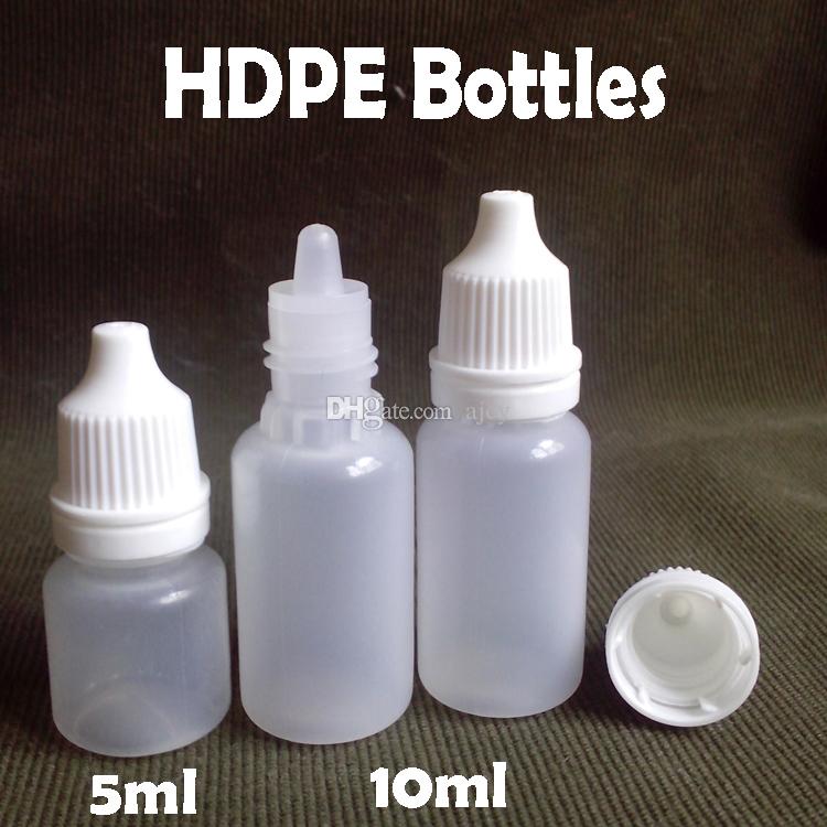 Eye drop Dropper Bottle HDPE 5ml 10ml Empty Dropper Bottle with Tamper Evident Caps 500Pcs/lot