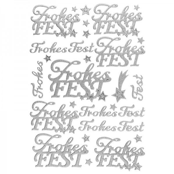 3-D Sticker, Deluxe Schriften "Frohes Fest", verschiedene Größen, selbstklebe...