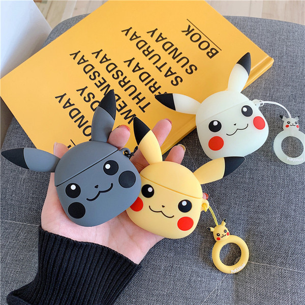 fashion cute lovely pikachu airpods case silicone protective cover game style cute airpods cases earphone case gift for airpods