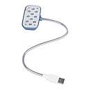 souple cou usb alimenté éclairage du clavier 10-LED pour ordinateur portable (bleue)