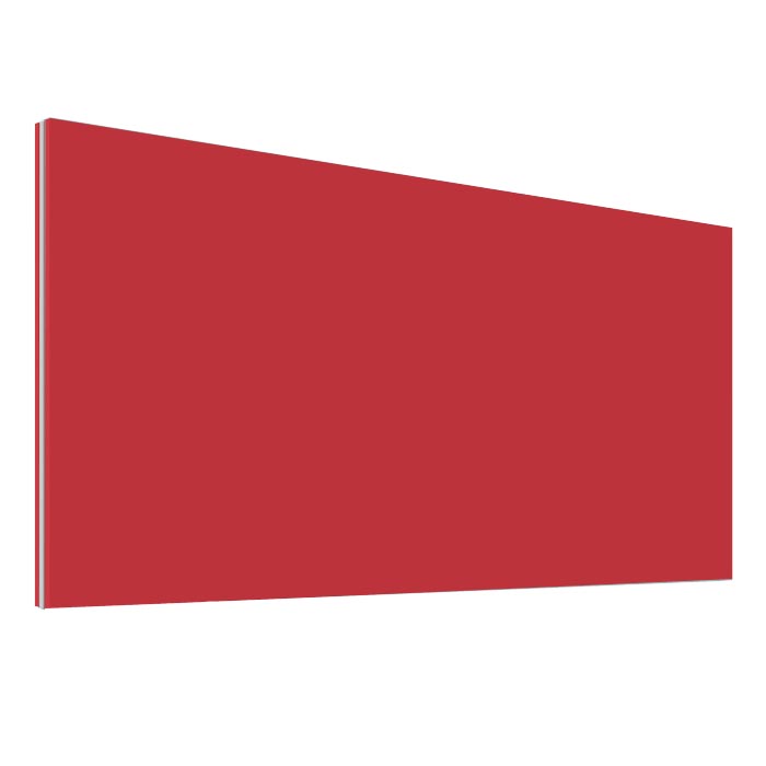 Red Office Desk Screen 1000mm Wide - Height 380mm