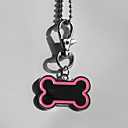 Personalizada Regalos de hueso Forma Rosa y Negro Nombre Id Pet Tag con la cadena para perros