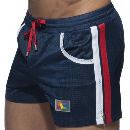 Addicted Mesh Rainbow Short - Navy XS