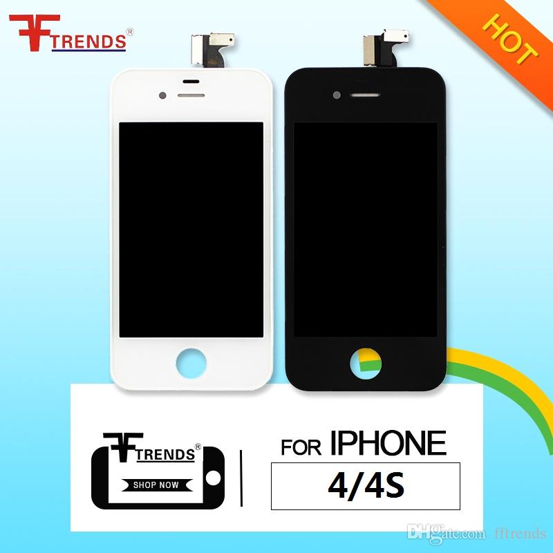 for iPhone 4 4S LCD Display & Touch Screen Digitizer Full Assembly Cheap Price Black White 20pcs/lot Free Shipping