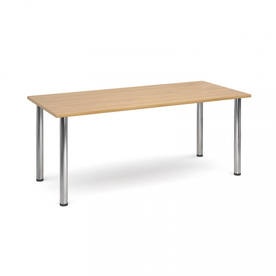 Rectangular Radial Leg Meeting Table 1800mm- Oak