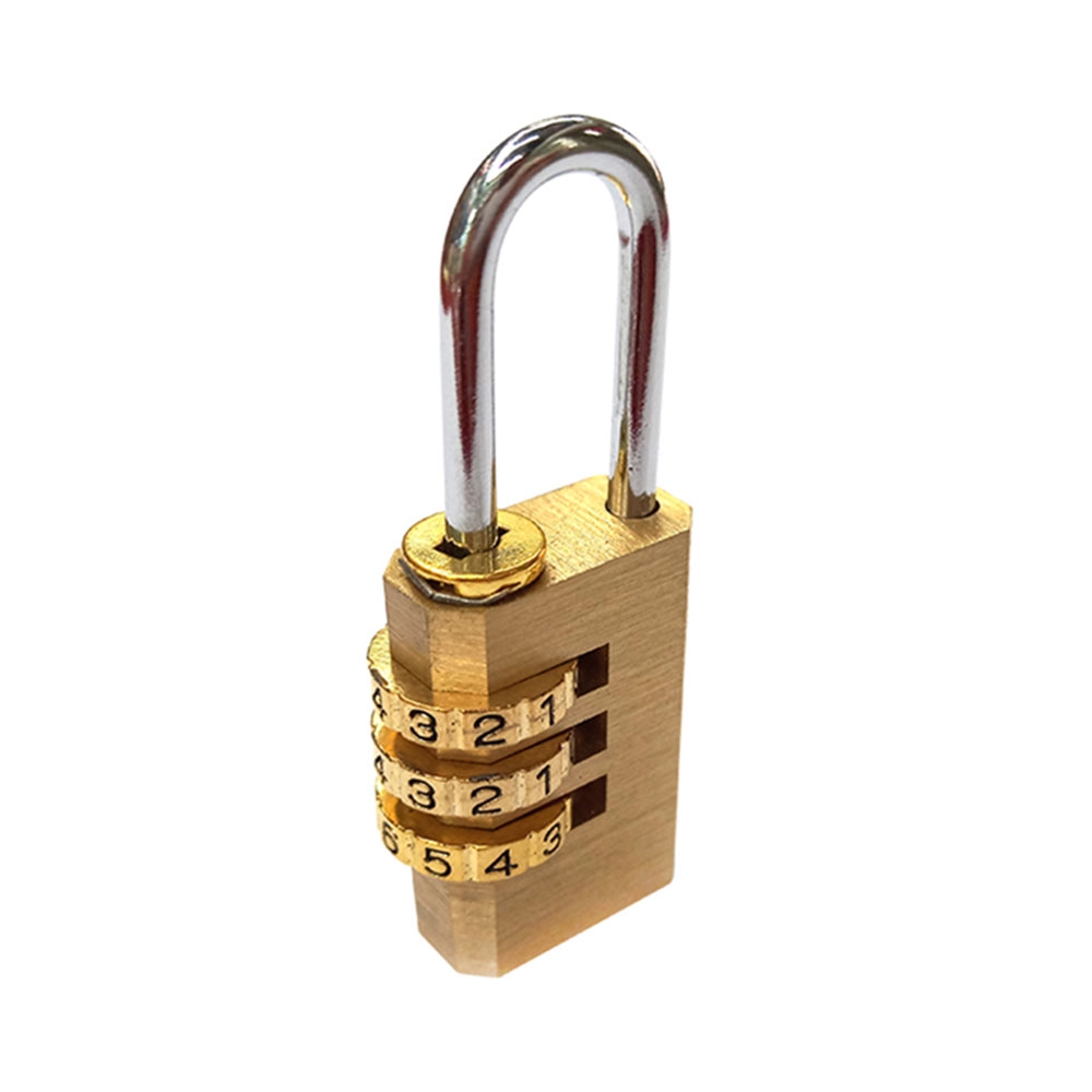 Heavy Duty Small 3 Digit Combination Brass Padlock for Lockers, Luggage, Travel and Bags etc.