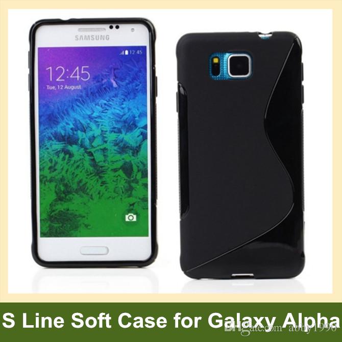 Wholesale 8 Colors S Line S Style Soft Gel TPU Cover Case for Samsung Galaxy Alpha G850 Free Shipping