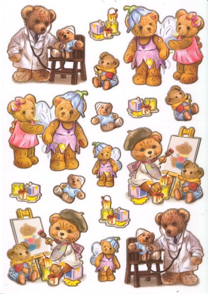 Ultra Gloss Stickerbogen, A4, Teddy-Kinder
