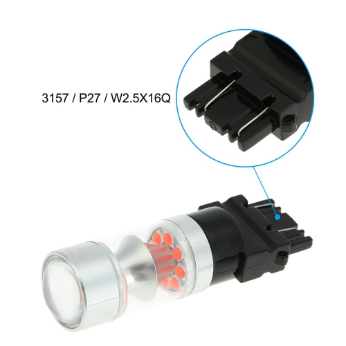 Sencart 3157 P27 W2.5X16Q 100W 20xProfessional LED 2200LM 6500K for Car Brake Light Reversing Lamp Turn Signal Light