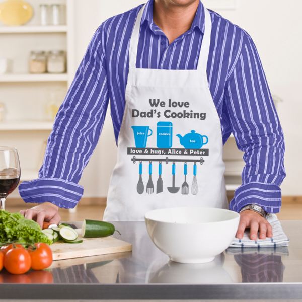 We Love Dad's Cooking Personalised Apron