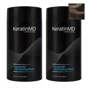 KeratineMD Fibres Capillaires - Redonne une apparence plus dense aux cheveux clairsemes - Brun x2