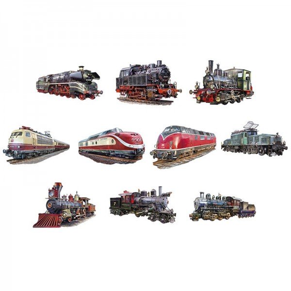 3-D Motive, Historische Lokomotiven, 4,5-10,5cm, 10 Motive