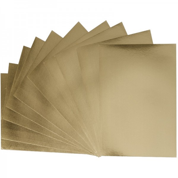 Folienpapiere, Spiegelfolie, gold (beidseitig), DIN A5, 10 Bogen