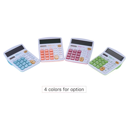 Función de mano colorido de escritorio estándar de la calculadora electrónica solar y batería accionado dual de 12 dígitos de Orange
