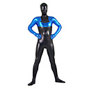 Super Fighters bleuamp;spandex costume noir lycra zentai unisexe