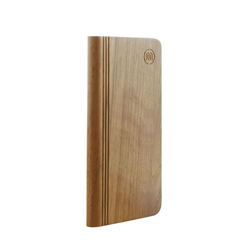 Meki Unique - Material ecológico de madera en forma de libro - Cargador móvil ultradelgado 6000mAh - Cargador portátil para teléfono - Banco de energía - Paquete de batería externo para iPhone iPad - Smartphones y tabletas
