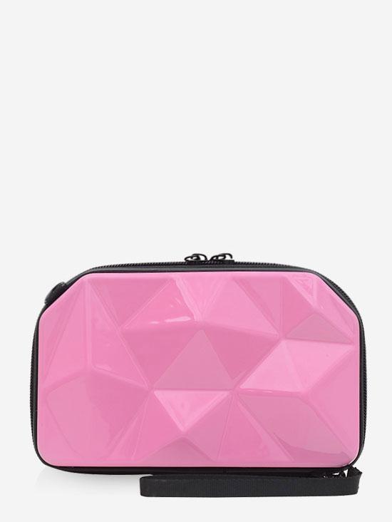 Geometric Hard Textured Mini Bag Pink