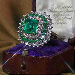 Ring Emerald Green Platinum Plated Alloy Stylish 1pc 5 6 7 8 9 1172 / Women's / Men's Lightinthebox