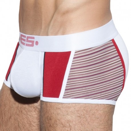 ES Collection Stripes Modal Boxer - White - Red XL