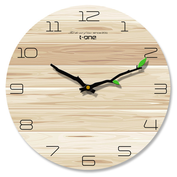 12-inch nordic wall clock simple wood creative clock mute clocks living room bedroom clocks