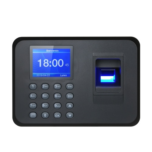Máquina biométrica de asistencia de huellas dactilares TFT LCD de 2.4 "