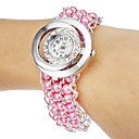 Women's Diamante Ring Dial Oval Dial Quartz Analog Bracelet Watch (Assorted Colors)
