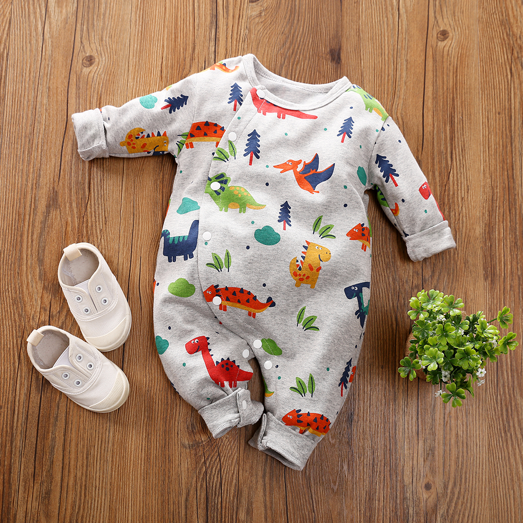 Baby Allover Dinosaur Jumpsuit (Random Dinosaur Pattern)