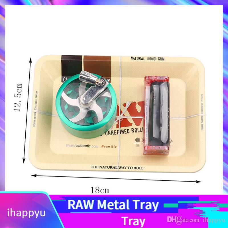 Small Size 180*125*15mm/288* 188* 20mm Tobacco Rolling RAW Metal Rolling Tray Tobacco Grinder Smoking Accessories Cigarettes tools Tray