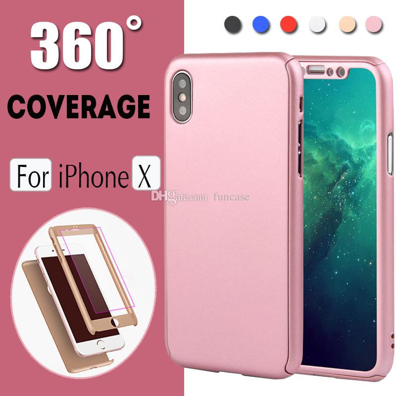 360 Degree Coverage Full Body Tempered Glass Screen Protector Hard Cover Case For iPhone XS Max XR X 8 7 6 Plus 5 Samsung Note S9 S8 S7 S6