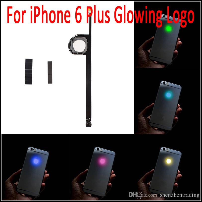 For iPhone 6 Plus Glowing Logo Luminescent LED Light Up Transparent Logo Mod Panel Kit For iphone6 Plus 5.5inch Free Shipping