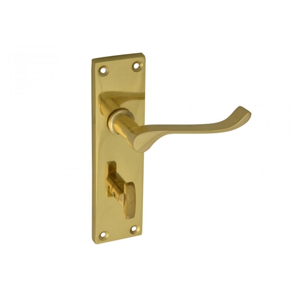 Forge Backplate Handle Bathroom - Victorian Scroll Brass 150mm