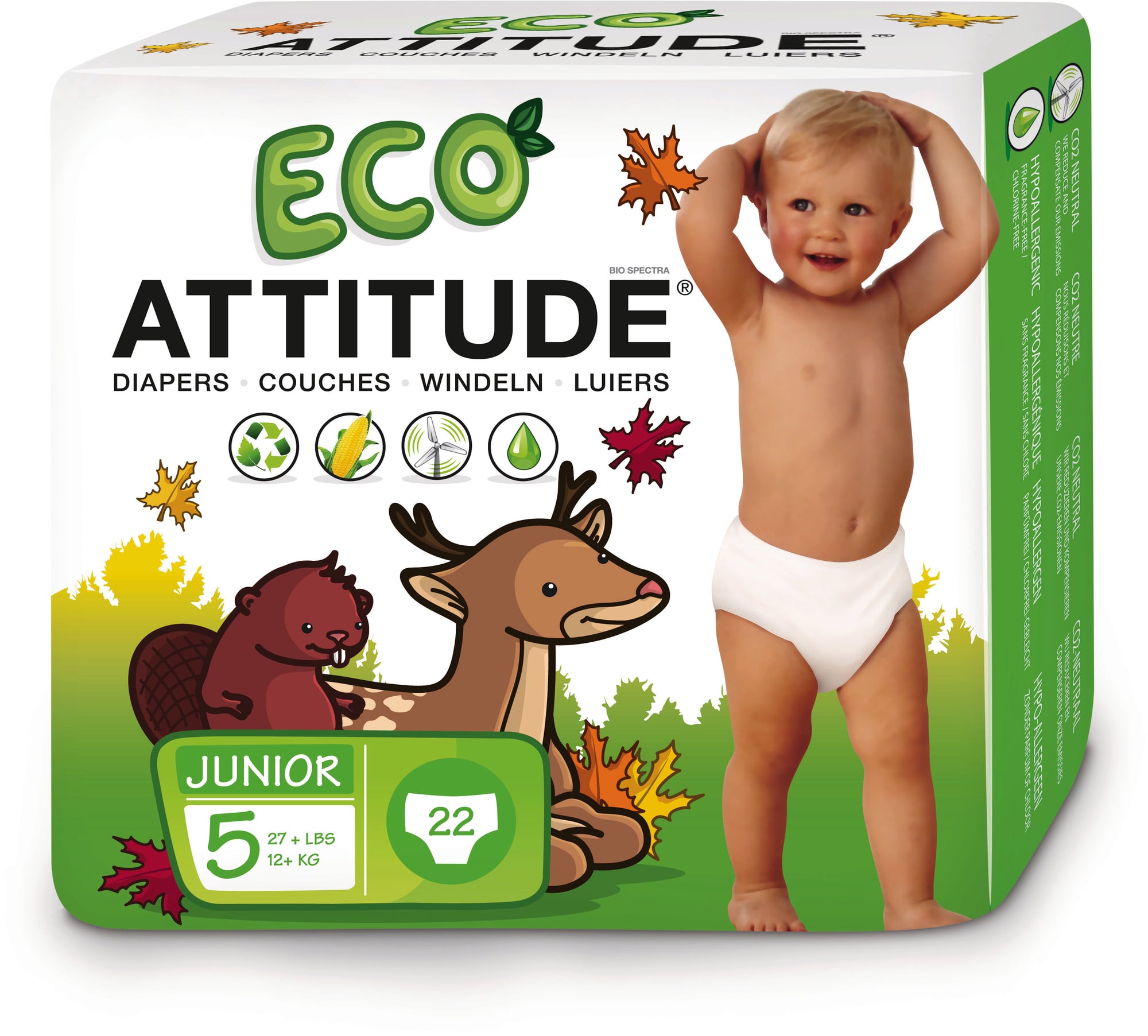 Attitude Organic Baby Diapers - Size 5 (+12 kg)