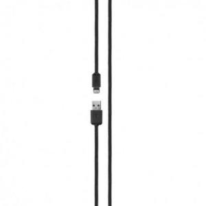 Xqisit Cotton Cable - Lightning-Kabel - Lightning (M) bis USB (M) - 1.8 m - Schwarz - für Apple iPad/iPhone/iPod (Lightning)