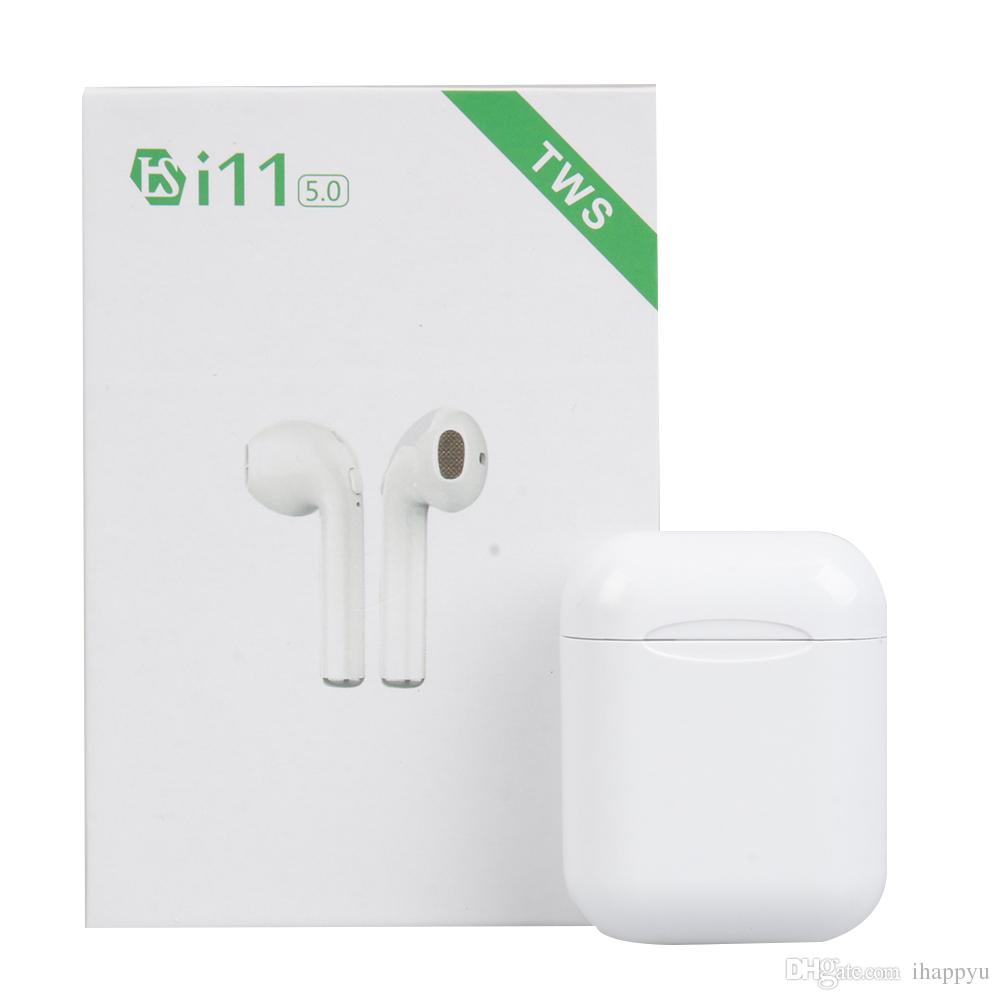 2019 I11 TWS Mini Bluetooth Earphone Wireless Bass Earbud Bluetooth 4.2 Version Stereo With Charging Box Mic for All Apple Android phone DHL