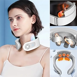 Rechargeable Neck Massager with Heat Magnetic Pulse and Hot Pressing - Relieve Pain and Tension in Minutes Lightinthebox