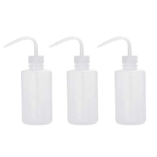 3pcs 250ml Tattoo Wash Bottle Plastic Green Soap Squeeze Bottle Flower Watering Can Kit Curved Nozzle Tattooing Cleaning Tool