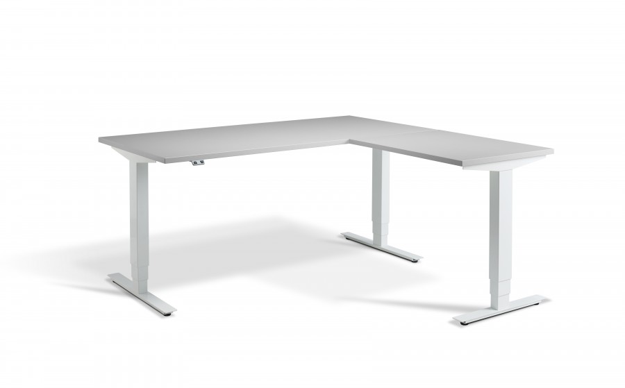 Lavoro Advance Grey Corner Desk - White Frame - 1800x1600mm