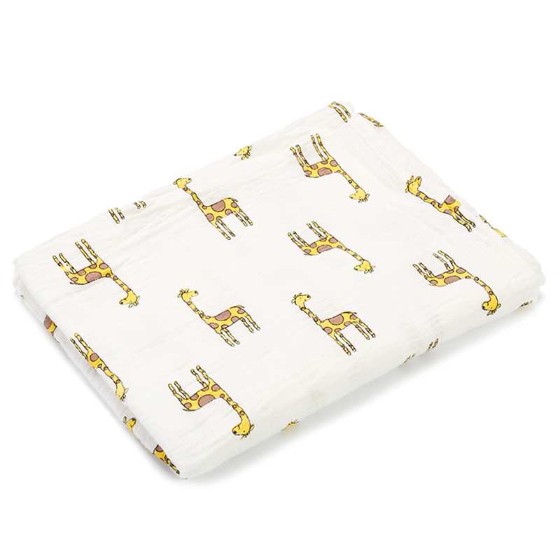 Soft Giraffe Print Muslin Cotton Baby Swaddle Blanket
