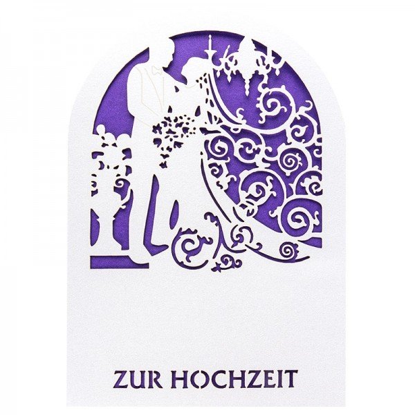 Laser-Grußkarten, Zur Hochzeit 1, 11,3cm x 16,1cm, naturweiß, inkl. Einleger ...