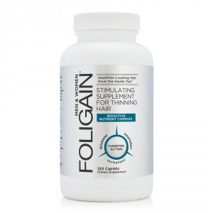 Foligain Thinning Hair Supplement - Stimulating Hair Formula for Men & Women - 120 Caplets