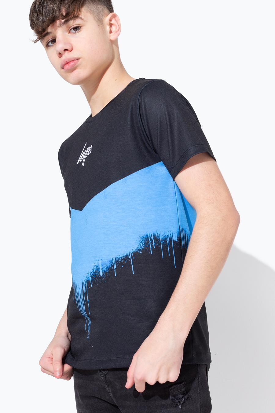 Hype Blue Chevron Drips Kids Multi T-Shirt | Size 3/4Y