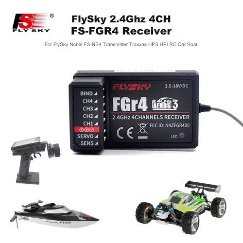 FlySky FS-FGR4 Receptor 2.4GHz 4CH AFHDS3 para el transmisor FlySky Noble FS-NB4
