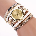 Les montres-bracelet grain de léopard luxe tissé marque de quartz de femmes (couleurs assorties) camp;d-120