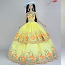 Barbie Doll Autumn  Aathering Yellow Floor-length Dress